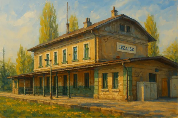 Obraz olejny budynek ze&nbsp;zdjęcia
