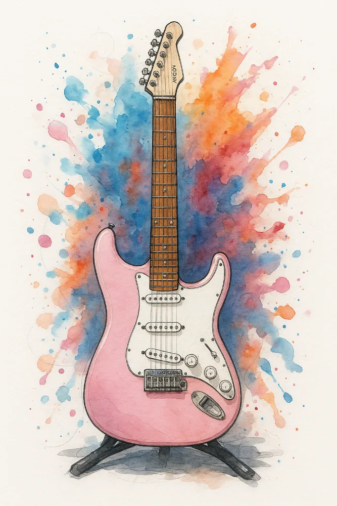 Obraz artystyczny gitara ze zdjęcia