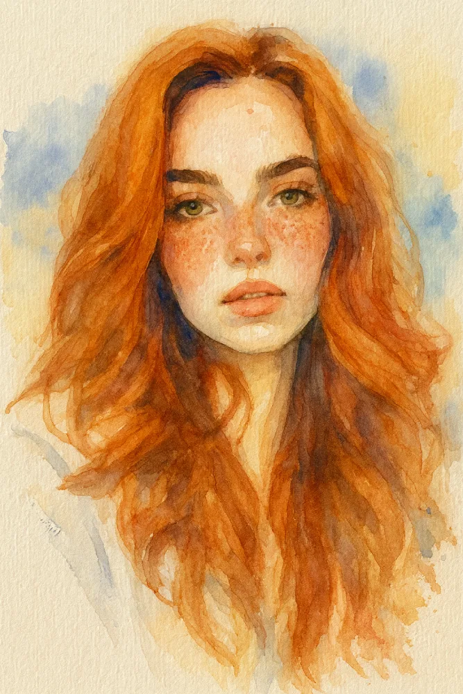 Portret akwarelowy kobiety ze&nbsp;zdjęcia