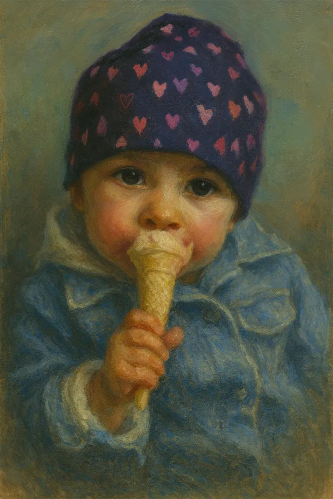 Portret olejny dziecka ze&nbsp;zdjęcia