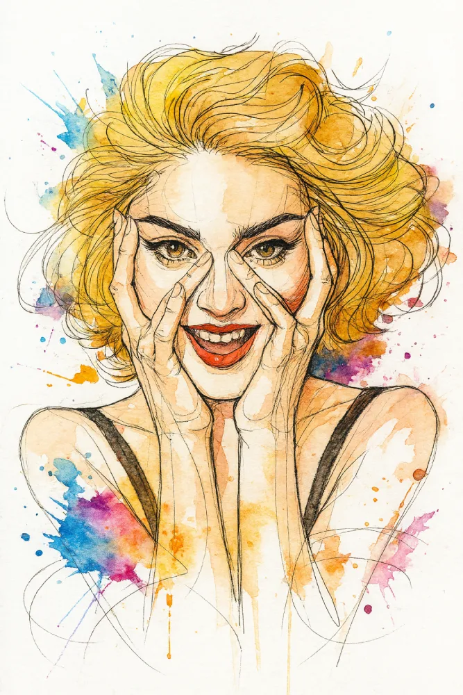 Portret splash art kobiety ze zdjęcia