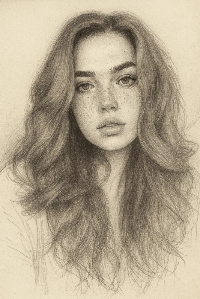Portret ze zdjecia szkic