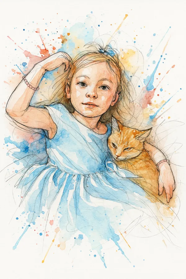 Portret dziecka ze zdjęcia
