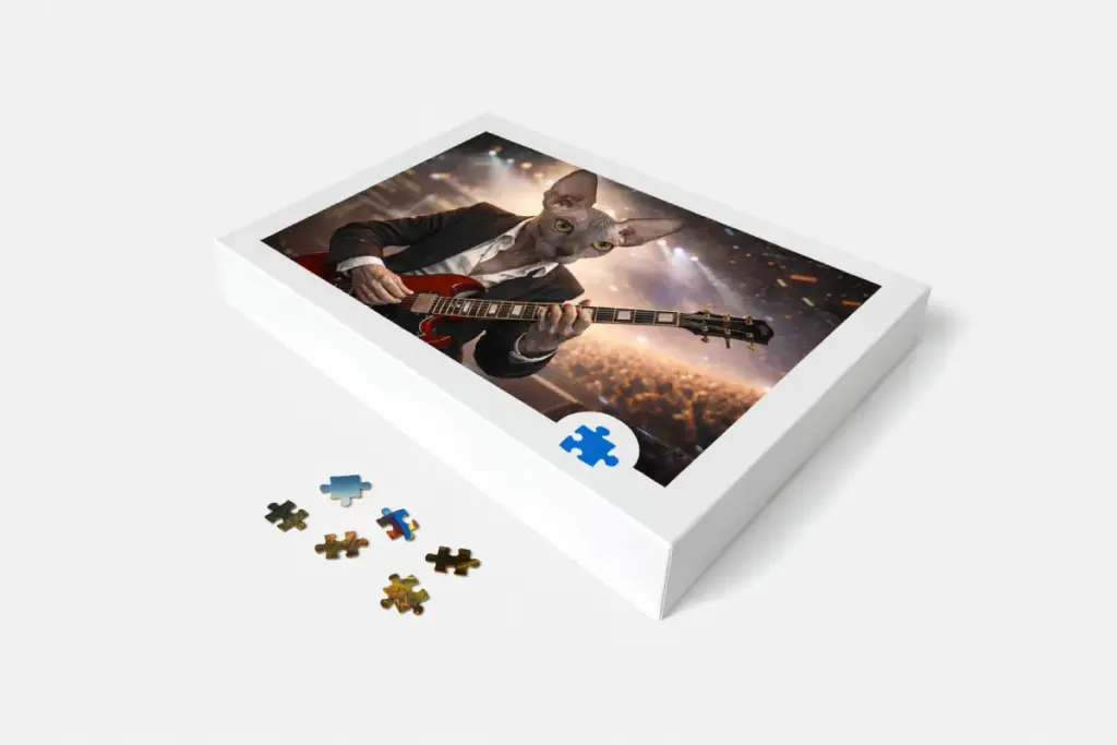 Puzzle ze zdjęcia - Twój kot z gitarą